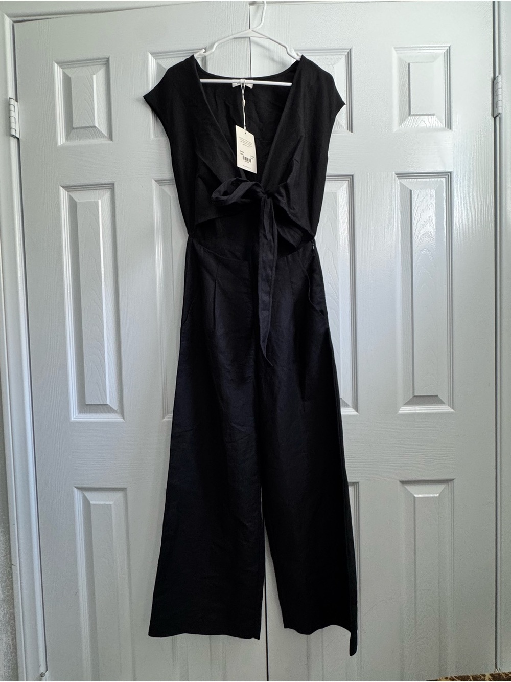 bohme Black Tie-Front Wide-Leg Jumpsuit Sz XS NEW Resortwear